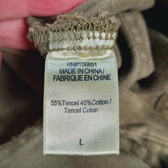 Young Fabulous and Broke Jumpsuit Womens L Olive Button Up Ankle Khari Utility - Picture 10 of 10